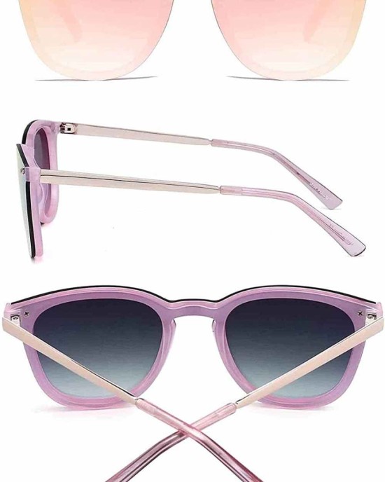 JIM HALO Trendy Rimless Mirrored Sunglasses Reflective Sun Glasses for Women Men