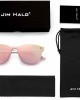 JIM HALO Trendy Rimless Mirrored Sunglasses Reflective Sun Glasses for Women Men