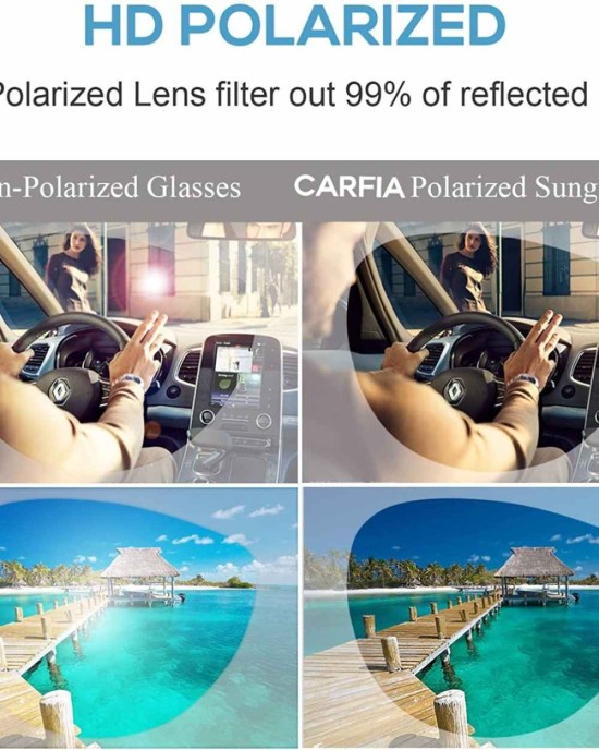 Carfia Polarized Sunglasses for Women UV Protection Sport Outdoor Glasses Ultra-Lightweight Comfort Frame CA3210