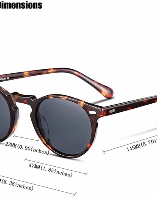CANYEUX Vintage Round Polarized Sunglasses for Women and Men, 100% UV Protection