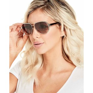 GUESS Factory Women's Tinted Aviator Sunglasses