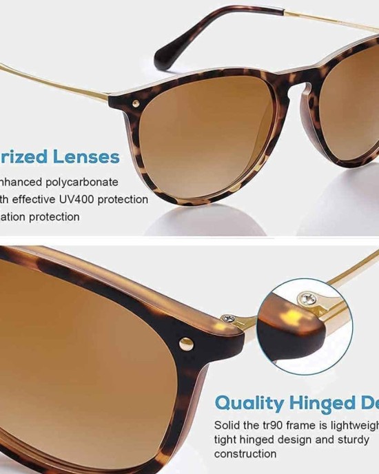 Carfia Vintage Sunglasses for Women Polarized UV Protection Classic Erika Style