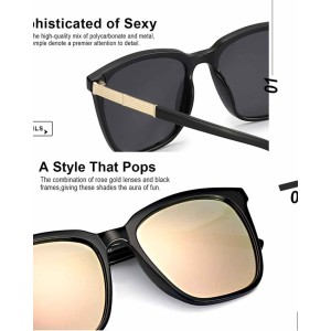 SIPHEW Polarized Sunglasses for Women, Mirrored Sunglasses-Fashion Oversized Eyewear with UV400 Protection