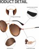 Retro Round Sunglasses for Women Men UV400 Polarized Vintage Classic Small Circle Style 49/21/145