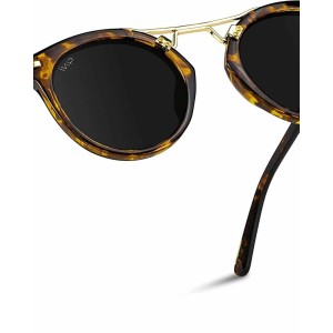 WearMe Pro - Polarized Round Vintage Retro Mirrored Lens Women Metal Frame Sunglasses
