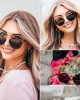 WearMe Pro - Polarized Round Vintage Retro Mirrored Lens Women Metal Frame Sunglasses