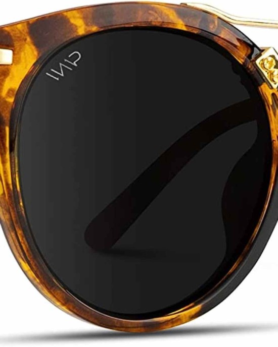 WearMe Pro - Polarized Round Vintage Retro Mirrored Lens Women Metal Frame Sunglasses