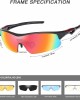 Duco Polarized Sports Cycling Sunglasses for Men with 5 Interchangeable Lenses for Running Golf Fishing Hiking Baseball
