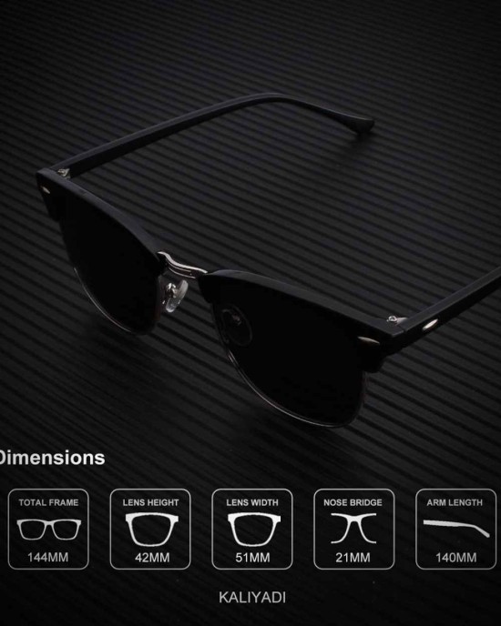 Polarized Sunglasses for Men and Women Semi-Rimless Frame Driving Sun glasses 100% UV Blocking