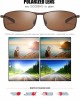 ZHILE Rectangular Polarized Sunglasses Al-Mg Alloy Temple Spring Hinge UV400