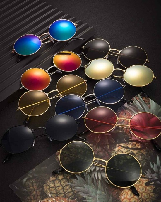 28 Pairs Colored Hippie Sunglasses 60s 70s Disco Party Favor Neon Sunglasses for Women Men Round Vintage Glasses