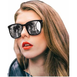 SIPHEW Polarized Sunglasses for Women, Mirrored Sunglasses-Fashion Oversized Eyewear with UV400 Protection