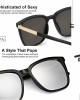 SIPHEW Polarized Sunglasses for Women, Mirrored Sunglasses-Fashion Oversized Eyewear with UV400 Protection