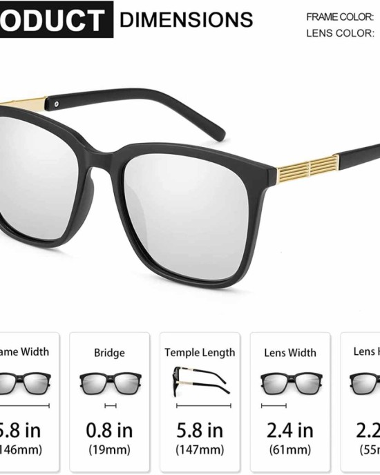 SIPHEW Polarized Sunglasses for Women, Mirrored Sunglasses-Fashion Oversized Eyewear with UV400 Protection
