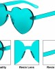 15 Pairs Heart Shaped Love Rimless Sunglasses Transparent Candy Color Frameless Glasses Tinted Eyewear