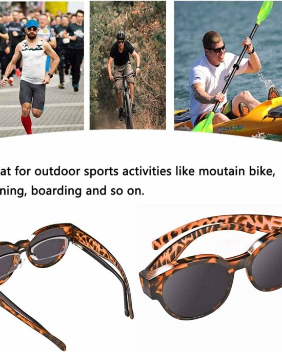 Br’Guras Polarized Oversized Fit over Sunglasses Over Prescription Glasses with Cat Eye Frame for Women&Men