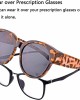 Br’Guras Polarized Oversized Fit over Sunglasses Over Prescription Glasses with Cat Eye Frame for Women&Men