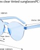 Gejoy 21 Pieces Round Rimless Sunglasses One Piece Transparent Candy Color Tinted Eyewear, Multicoloured, Medium