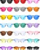 Gejoy 21 Pieces Round Rimless Sunglasses One Piece Transparent Candy Color Tinted Eyewear, Multicoloured, Medium