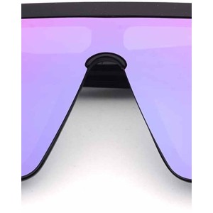 JIM HALO Flat Top Shield Sunglasses Square Mirror Rimless Glasses for Women Men