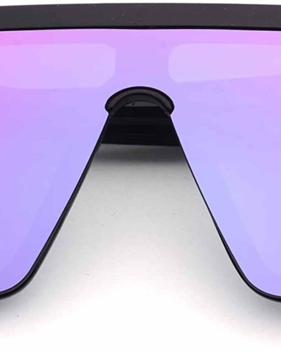 JIM HALO Flat Top Shield Sunglasses Square Mirror Rimless Glasses for Women Men
