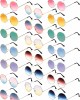 Blulu 20 Pairs Round Hippies Sunglasses John 60's Style Circle Colored Glasses