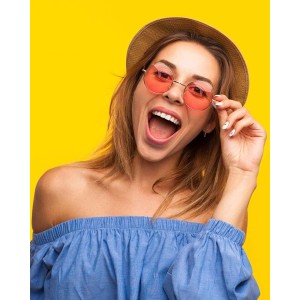Blulu 20 Pairs Round Hippies Sunglasses John 60's Style Circle Colored Glasses