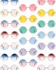 Blulu 20 Pairs Round Hippies Sunglasses John 60's Style Circle Colored Glasses