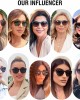 DUCO Retro Round UV400 Polarized Sunglasses for Women Men Vintage Shades Classic Acetate Frame Trendy Sunglass DC1230