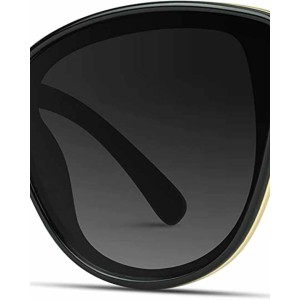 WearMe Pro - Classic Women Oversized Metal Frame Elegant Mirrored Lens Cat Eye Sunglasses