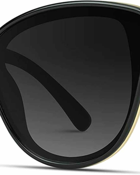 WearMe Pro - Classic Women Oversized Metal Frame Elegant Mirrored Lens Cat Eye Sunglasses