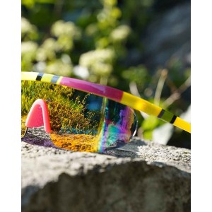 FEISEDY Oversized Mirror Shield Sport Sunglasses Flat Top One Piece Futuristic Men Women B2522