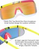 FEISEDY Oversized Mirror Shield Sport Sunglasses Flat Top One Piece Futuristic Men Women B2522