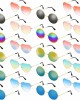 Frienda 20 Pairs Hippie Sunglasses 60's Style Round Sunglasses and Heart-Shape Glasses