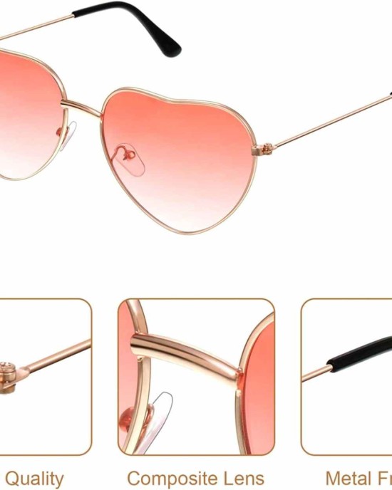 Frienda 20 Pairs Hippie Sunglasses 60's Style Round Sunglasses and Heart-Shape Glasses