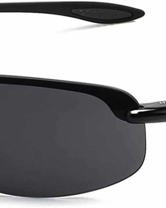 JULI Sports Sunglasses for Men Women Tr90 Rimless Frame for Running Fishing Baseball Driving MJ8001