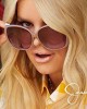 Jessica Simpson J5839 Stylish Oversized UV Protective Geometric Sunglasses. Glam Gifts for Women, 60 mm
