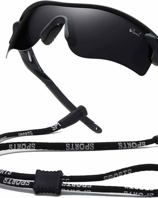 Bevi Polarized Sports Sunglasses for Men Women Baseball Running Cycling Golf Tr90 Durable and Ultralight Frame