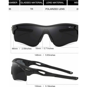 Bevi Polarized Sports Sunglasses for Men Women Baseball Running Cycling Golf Tr90 Durable and Ultralight Frame