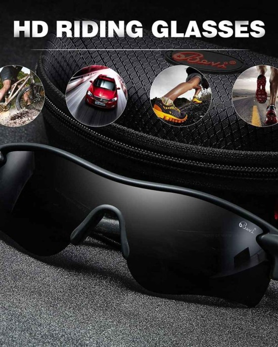 Bevi Polarized Sports Sunglasses for Men Women Baseball Running Cycling Golf Tr90 Durable and Ultralight Frame
