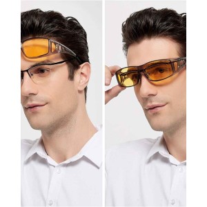 Night Driving Glasses Fit Over Prescription Glasses Anti Glare Polarized, Wrap Around Night Vision Glasses for Men Women