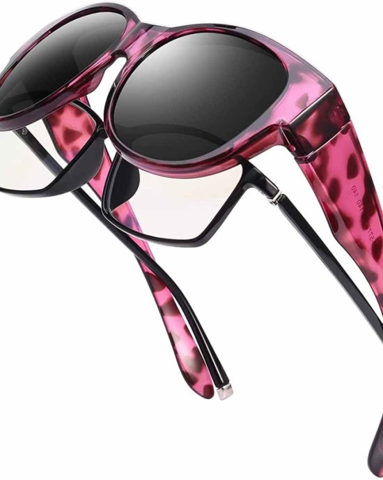 Br’Guras Oversized Polarized Fit over Sunglasses Over Prescription Glasses for Men and Women