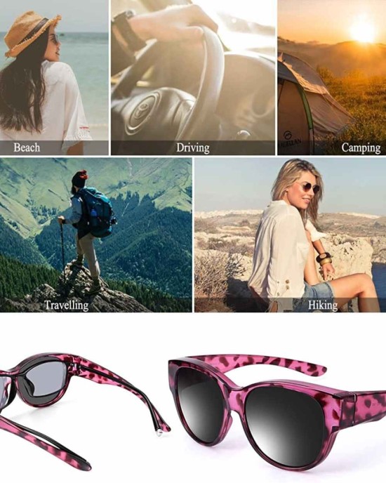 Br’Guras Oversized Polarized Fit over Sunglasses Over Prescription Glasses for Men and Women
