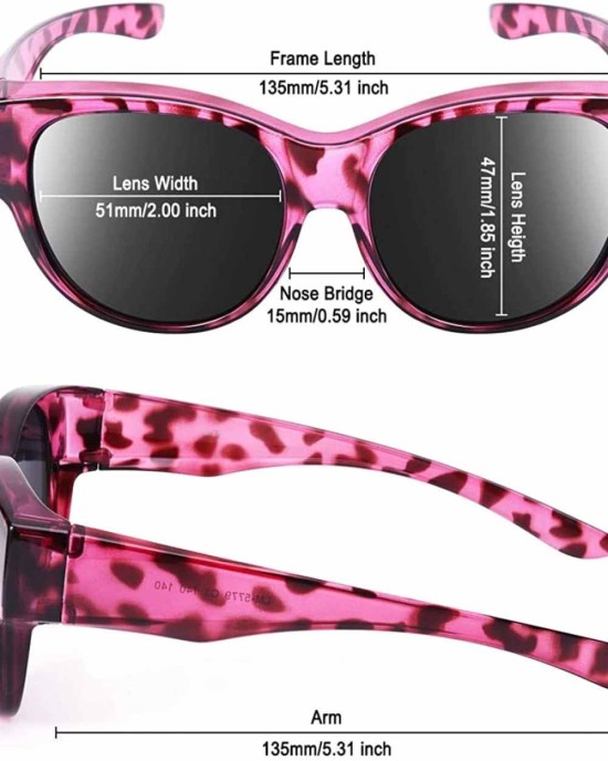 Br’Guras Oversized Polarized Fit over Sunglasses Over Prescription Glasses for Men and Women