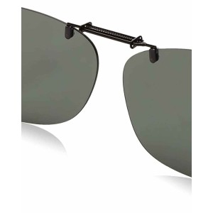 Dioptics Haven K REC Clip On Sunglasses Polarized Rectangular, Grey, 56 mm