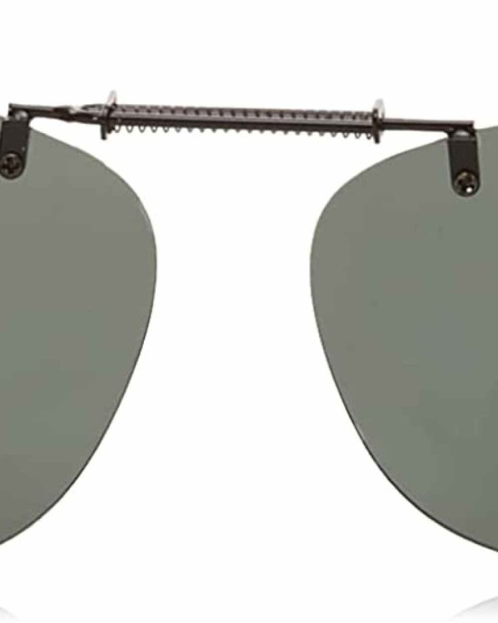 Dioptics Haven K REC Clip On Sunglasses Polarized Rectangular, Grey, 56 mm