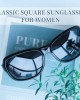 SIPHEW Polarized Sunglasses Womens, Classic Square Sun Glasses for women with UV Protection Wrap Shades