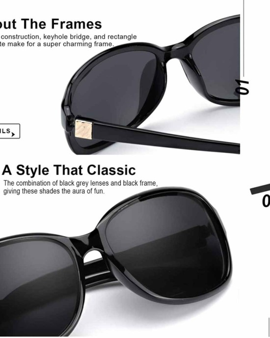 SIPHEW Polarized Sunglasses Womens, Classic Square Sun Glasses for women with UV Protection Wrap Shades