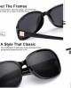 SIPHEW Polarized Sunglasses Womens, Classic Square Sun Glasses for women with UV Protection Wrap Shades