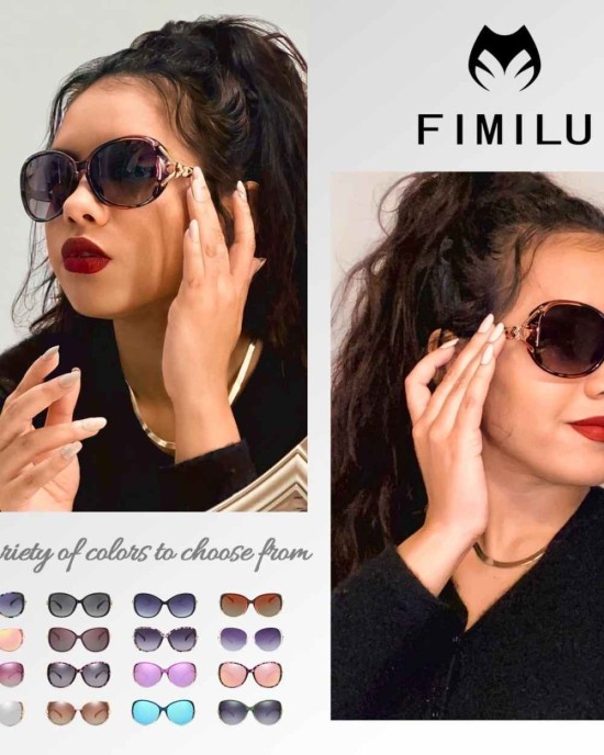 FIMILU Sunglasses for Women Trendy Polarized Sunglasses Oversized Big Sun Glasses Ladies Shades UV Protection